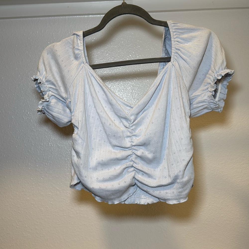 Baby blue crop top